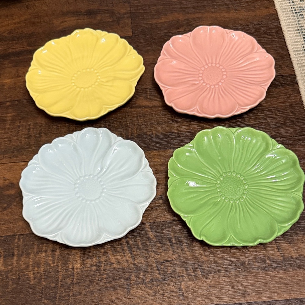Floral Ceramic Plate Set - Yellow, Pink, blue, Green from Kirklands